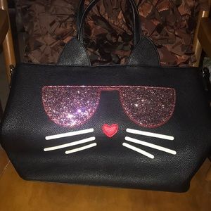 Charming Charlie Large Cool Cat Tote Bag NWOT